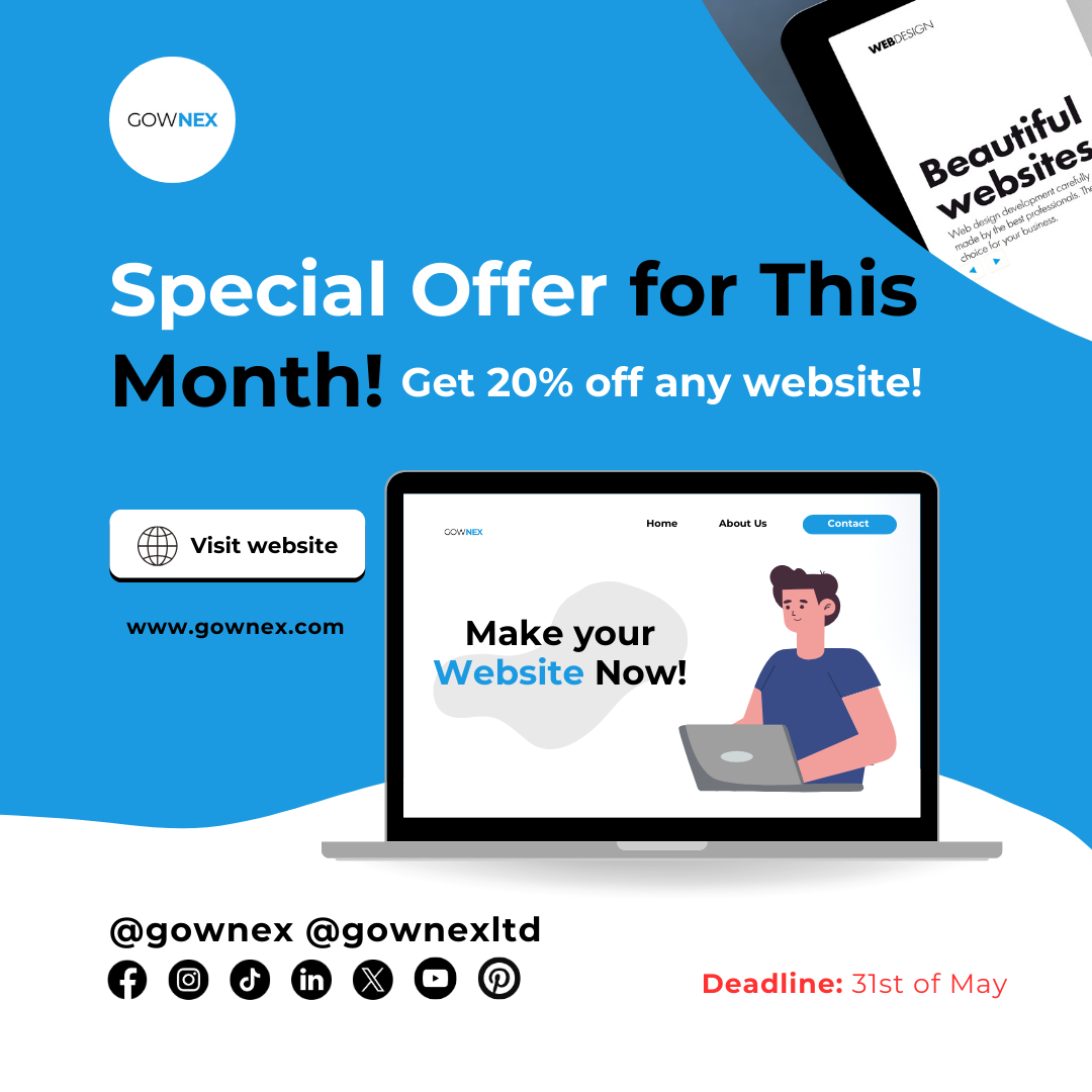 Gownex _ 20 off Website Development Original Price